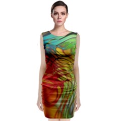 Texture Art Color Pattern Classic Sleeveless Midi Dress by Sapixe