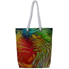 Texture Art Color Pattern Full Print Rope Handle Tote (small) by Sapixe