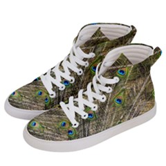 Peacock Feathers Color Plumage Green Men s Hi-top Skate Sneakers