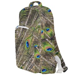 Peacock Feathers Color Plumage Green Double Compartment Backpack by Sapixe