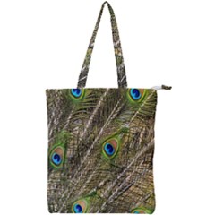 Peacock Feathers Color Plumage Green Double Zip Up Tote Bag