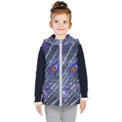 Peacock Feathers Color Plumage Blue Kid s Hooded Puffer Vest by Sapixe