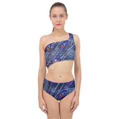 Peacock Feathers Color Plumage Blue Spliced Up Two Piece Swimsuit by Sapixe