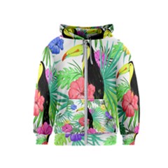 Leaves Tropical Nature Green Plant Kids  Zipper Hoodie