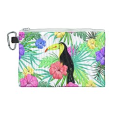 Leaves Tropical Nature Green Plant Canvas Cosmetic Bag (large) by Sapixe