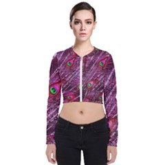 Peacock Feathers Color Plumage Zip Up Bomber Jacket by Sapixe