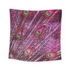 Peacock Feathers Color Plumage Square Tapestry (small)