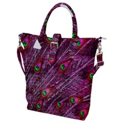 Peacock Feathers Color Plumage Buckle Top Tote Bag