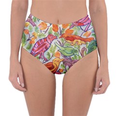 Art Flower Pattern Background Reversible High-waist Bikini Bottoms by Sapixe