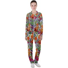 Art Flower Pattern Background Casual Jacket And Pants Set