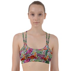 Art Flower Pattern Background Line Them Up Sports Bra by Sapixe