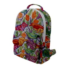 Art Flower Pattern Background Flap Pocket Backpack (large)