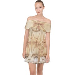 Wells Cathedral Wells Cathedral Off Shoulder Chiffon Dress