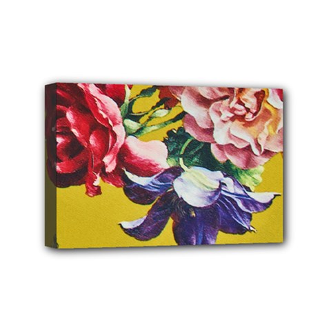 Textile Printing Flower Rose Cover Mini Canvas 6  X 4  (stretched)