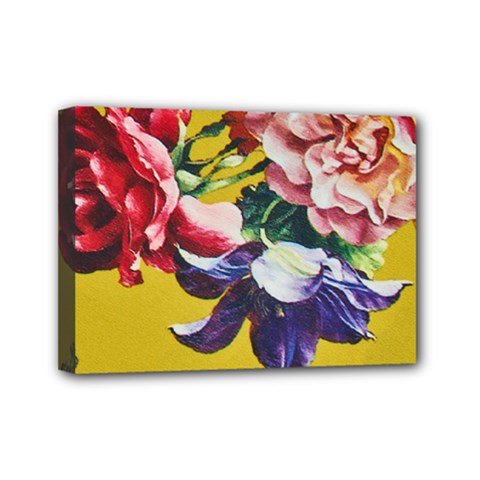 Textile Printing Flower Rose Cover Mini Canvas 7  X 5  (stretched) by Sapixe