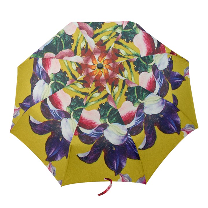 Textile Printing Flower Rose Cover Folding Umbrellas