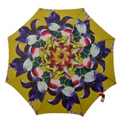 Textile Printing Flower Rose Cover Hook Handle Umbrellas (small) by Sapixe