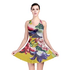 Textile Printing Flower Rose Cover Reversible Skater Dress by Sapixe