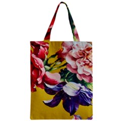 Textile Printing Flower Rose Cover Zipper Classic Tote Bag by Sapixe