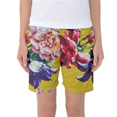 Textile Printing Flower Rose Cover Women s Basketball Shorts