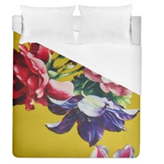 Textile Printing Flower Rose Cover Duvet Cover (queen Size) by Sapixe