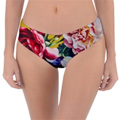 Textile Printing Flower Rose Cover Reversible Classic Bikini Bottoms by Sapixe