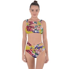 Textile Printing Flower Rose Cover Bandaged Up Bikini Set 