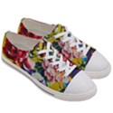 Textile Printing Flower Rose Cover Women s Low Top Canvas Sneakers View3