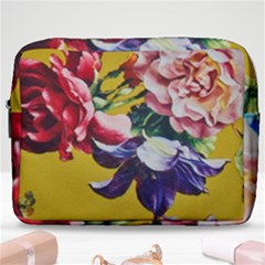 Textile Printing Flower Rose Cover Make Up Pouch (large)