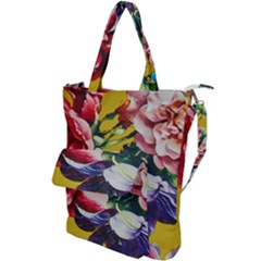 Textile Printing Flower Rose Cover Shoulder Tote Bag