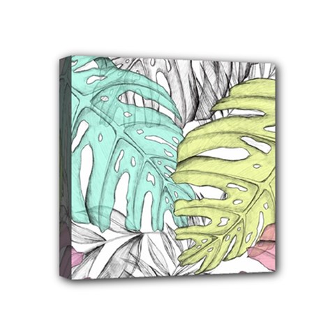 Leaves Tropical Nature Plant Mini Canvas 4  X 4  (stretched) by Sapixe