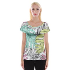 Leaves Tropical Nature Plant Cap Sleeve Top