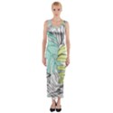 Leaves Tropical Nature Plant Fitted Maxi Dress View1