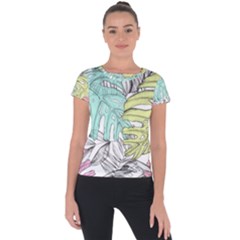 Leaves Tropical Nature Plant Short Sleeve Sports Top 