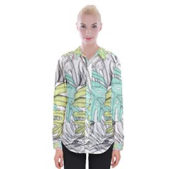 Leaves Tropical Nature Plant Womens Long Sleeve Shirt