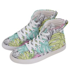 Leaves Tropical Nature Plant Men s Hi-top Skate Sneakers by Sapixe