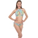 Leaves Tropical Nature Plant Cross Front Halter Bikini Set View1