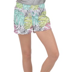 Leaves Tropical Nature Plant Women s Velour Lounge Shorts by Sapixe