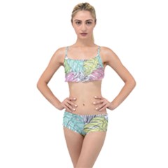 Leaves Tropical Nature Plant Layered Top Bikini Set