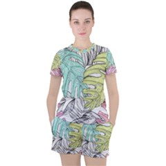 Leaves Tropical Nature Plant Women s Tee And Shorts Set