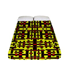 Red Black Yellow Fitted Sheet (full/ Double Size) by ArtworkByPatrick