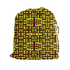 Red Black Yellow Drawstring Pouch (xxl) by ArtworkByPatrick