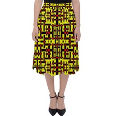 Red Black Yellow Classic Midi Skirt by ArtworkByPatrick