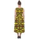 RED BLACK YELLOW Midi Tie-Back Chiffon Dress View2