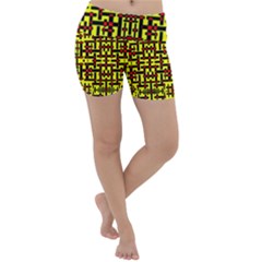 Red Black Yellow Lightweight Velour Yoga Shorts