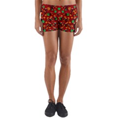 Christmas Time With Santas Helpers Yoga Shorts by pepitasart