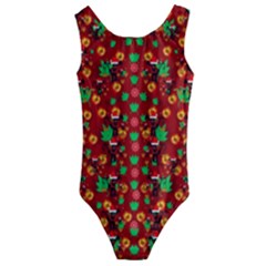 Christmas Time With Santas Helpers Kids  Cut-out Back One Piece Swimsuit by pepitasart