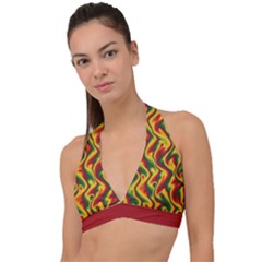 Reggae Smoky Waves Halter Plunge Bikini Top