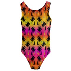 Sunsets & Palm Trees Kids  Cut-out Back One Piece Swimsuit