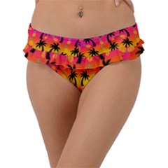 Palm Trees & Sunsets Frill Bikini Bottom